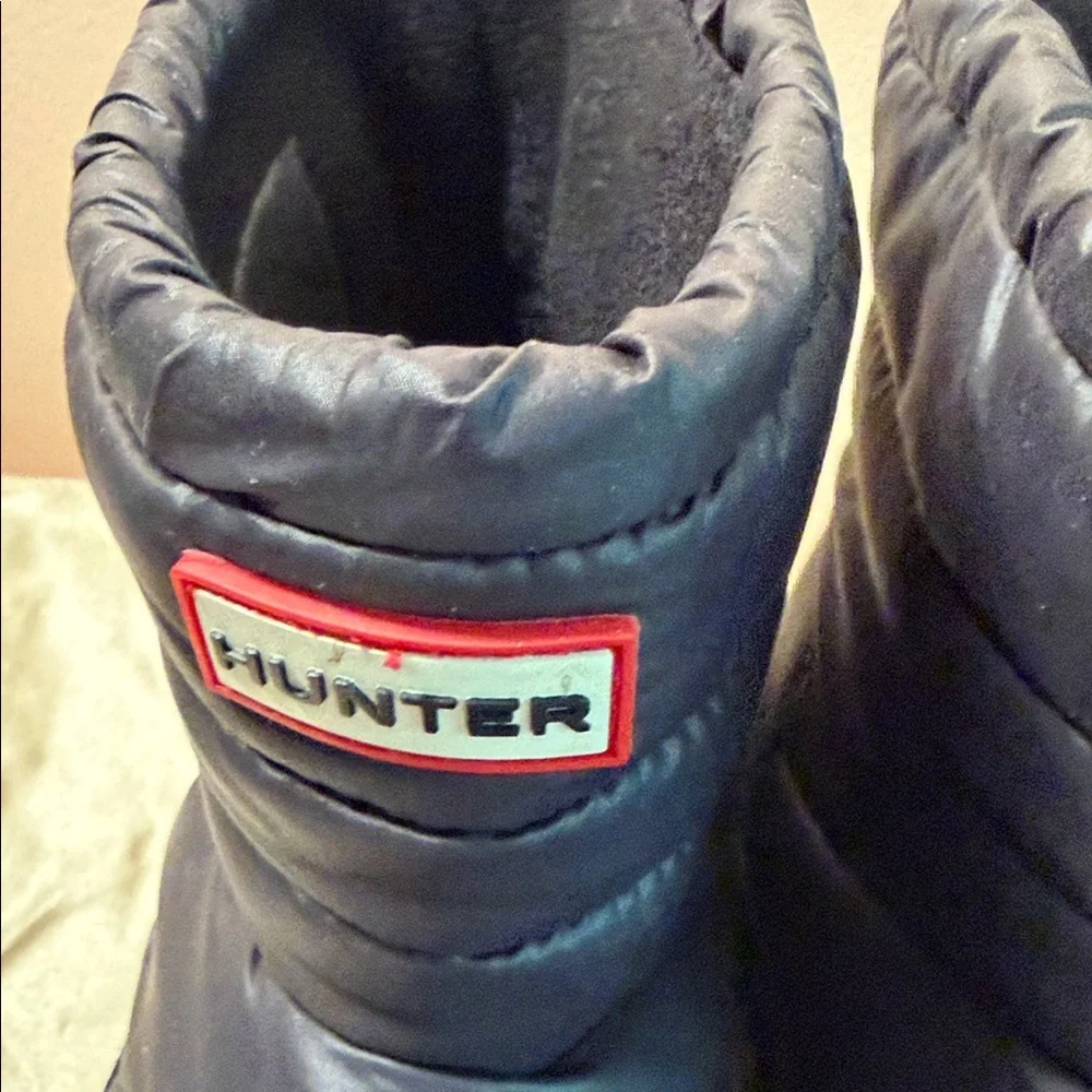 Hunter Black Quilted Insulated Ankle Boots
